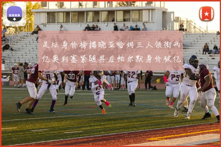 足坛身价榜揭晓亚哈姆三人领衔两亿奥利塞紧随其后帕尔默身价破亿